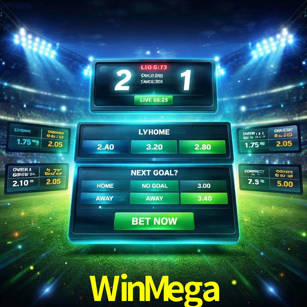 Vista de apuestas en vivo WinMega durante un partido en curso